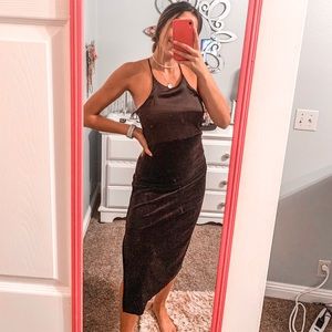 JUICY COUTURE Black Velevt/Silk Dress